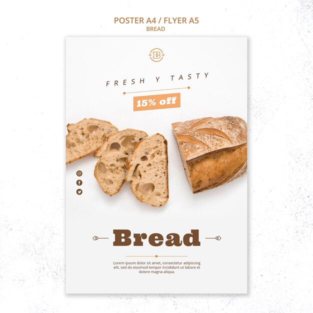 Poster template with bread