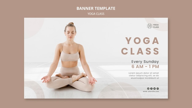 Free PSD practice yoga class banner template