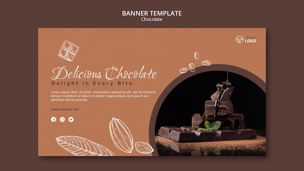 Free PSD premium chocolate banner template