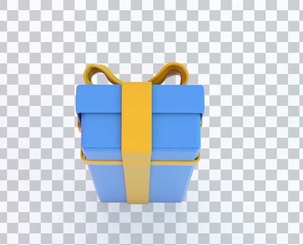 Free PSD present box back side