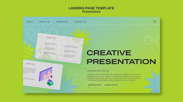 Шаблон целевой страницы слайдов презентации