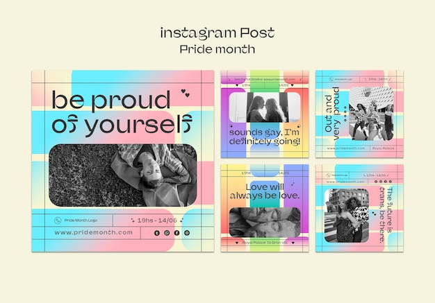 Free PSD pride month celebration instagram posts