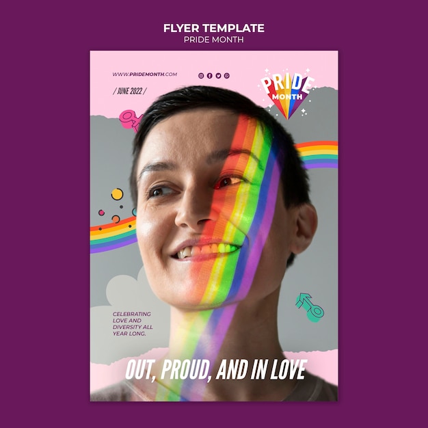 Pride month poster design template