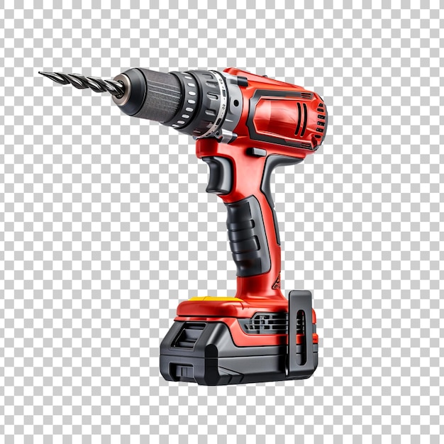 Free PSD professional construction electric drill isolated on a transparent background