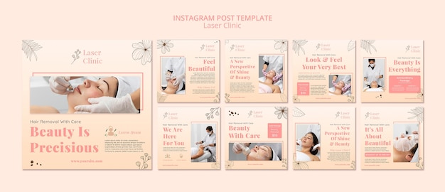 Free PSD professional laser clinic instagram posts