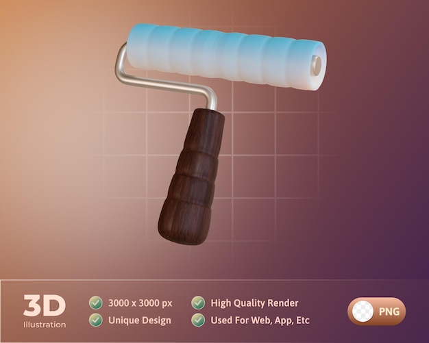 Free PSD project tools 3d illustration roller paint