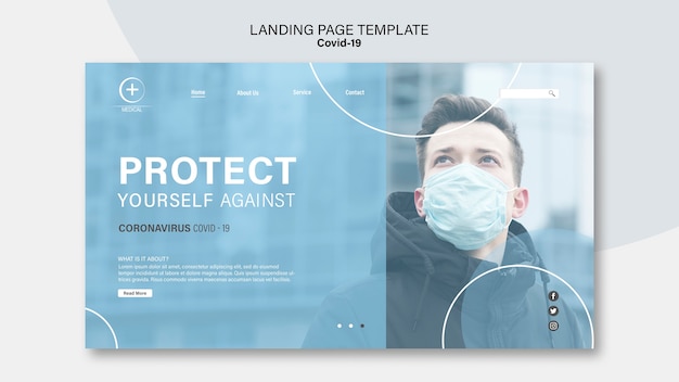 Free PSD protect yourself landing page template