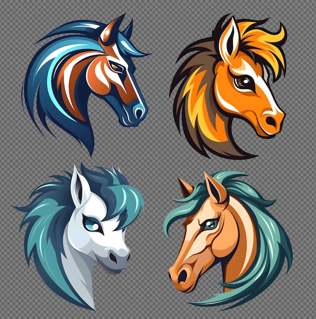 Free PSD psd mascot horse head logo