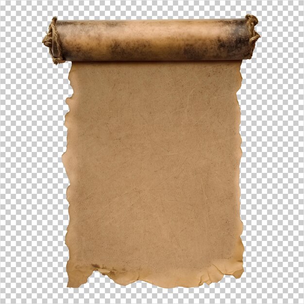 psd old paper scroll ancient papyrus isolated on background