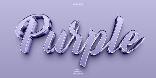 Free PSD purple 3d editable text effect