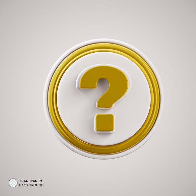 Free PSD question mark icon isolated 3d render illustration