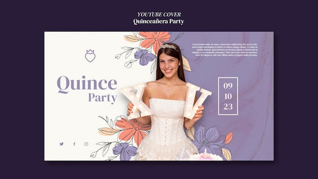 Free PSD quinceanera party template deisgn