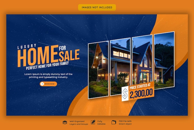 Free PSD real estate house property web banner template