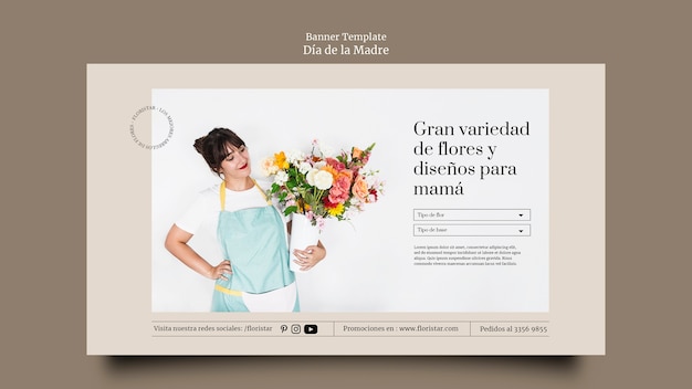 Free PSD realistic dia de la madre banner template