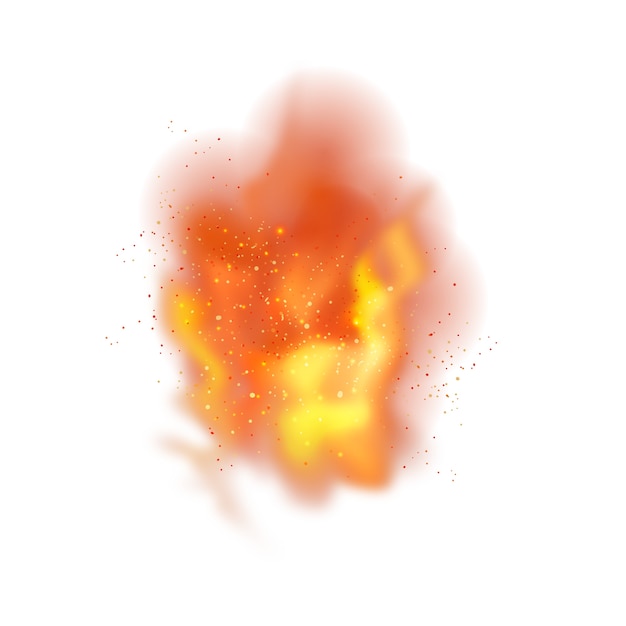 Free PSD realistic fire explosion isolated