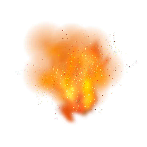 Free PSD realistic fire explosion isolated