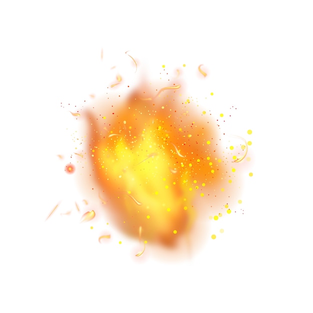 Free PSD realistic fire explosion isolated