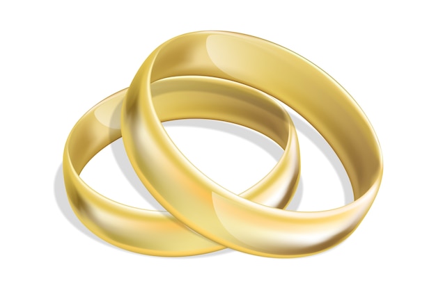 Free PSD realistic wedding ring illustration isolated