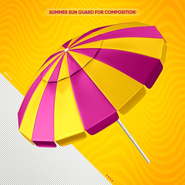 Free PSD realistic yellow and pink sunshade