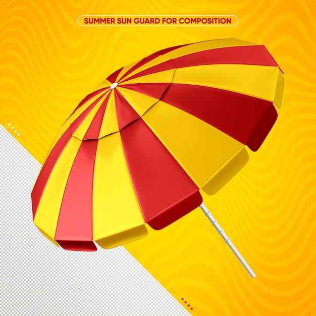 Free PSD realistic yellow and red sunshade