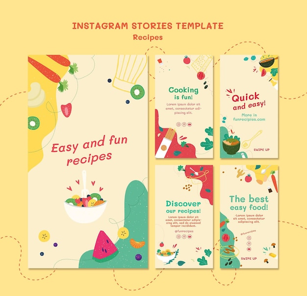 Recipes website instagram stories template