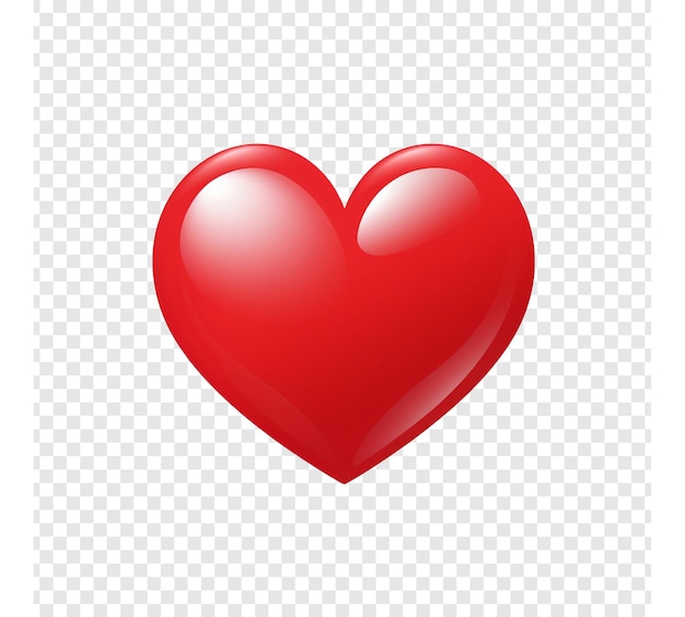 Free PSD a red heart isolated on transparent background