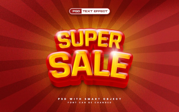 Free PSD red super sale text effect