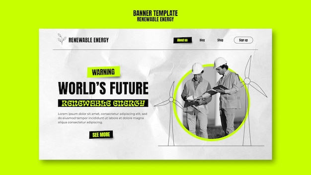 Free PSD renewable energy landing page template