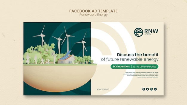 Free PSD renewable energy solution facebook template