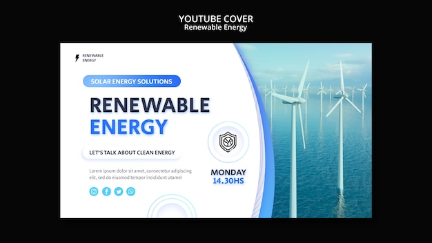 Free PSD renewable energy youtube cover