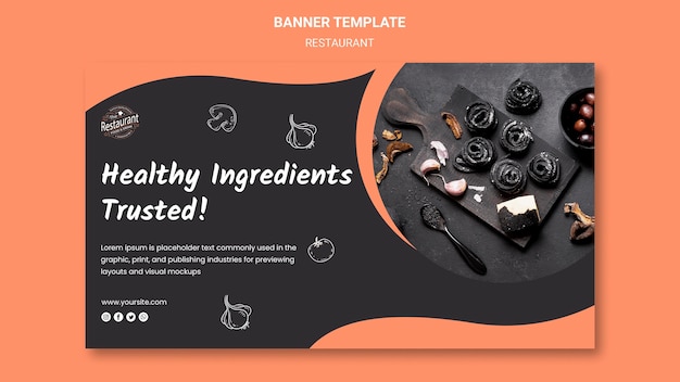 Free PSD restaurant healthy ingredients banner template