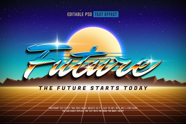 Retro Futuristic pop 80's text effect