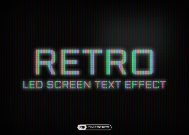 Free PSD retro led screen text effect