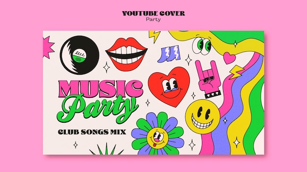 Copertina youtube di festa di musica retrò