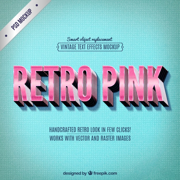 Free PSD retro pink lettering