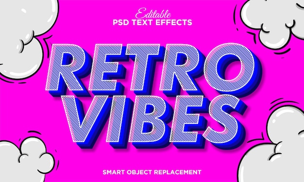 Free PSD retro po art psd text effect with retro background