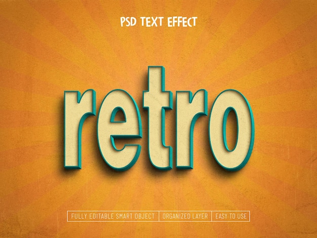 Free PSD retro psd text effect