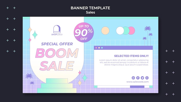 Free PSD retro sales banner template