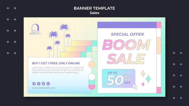 Free PSD retro sales banner template