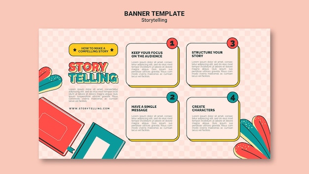 Free PSD retro storytelling banner template