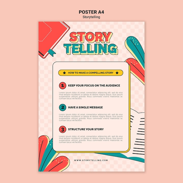 Free PSD retro storytelling print template