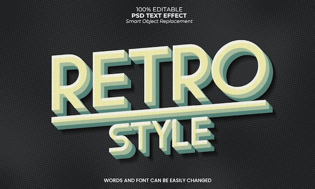 Free PSD retro style text effect