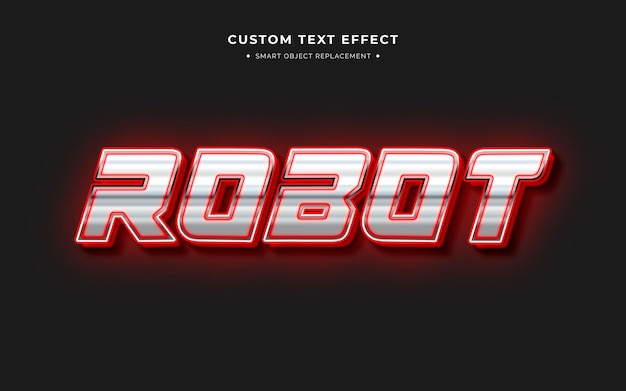 Free PSD robot futuristic 3d text style effect