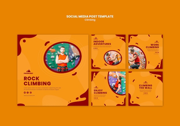 Free PSD rock climbing social media post template