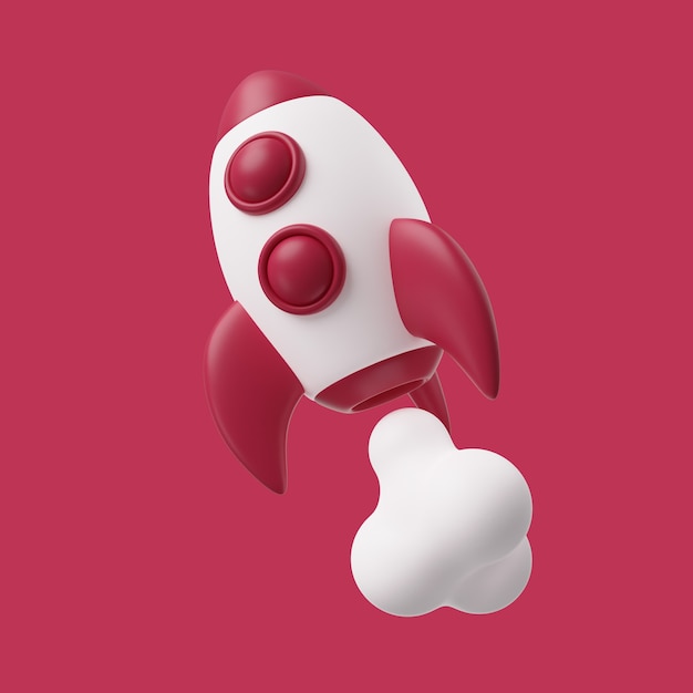 Free PSD rocket color of the year 2023 3d illustration