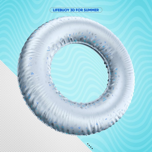 Free PSD rotated lifebuoy for summer white