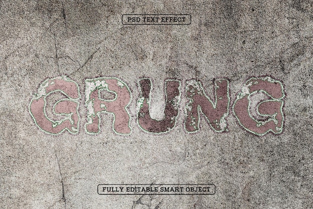 Free PSD rough paint finish grung text effect