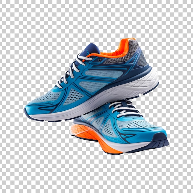 Free PSD running shoes or sneakers on a transparent background