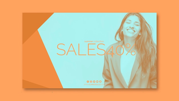 Free PSD sales banner template with image