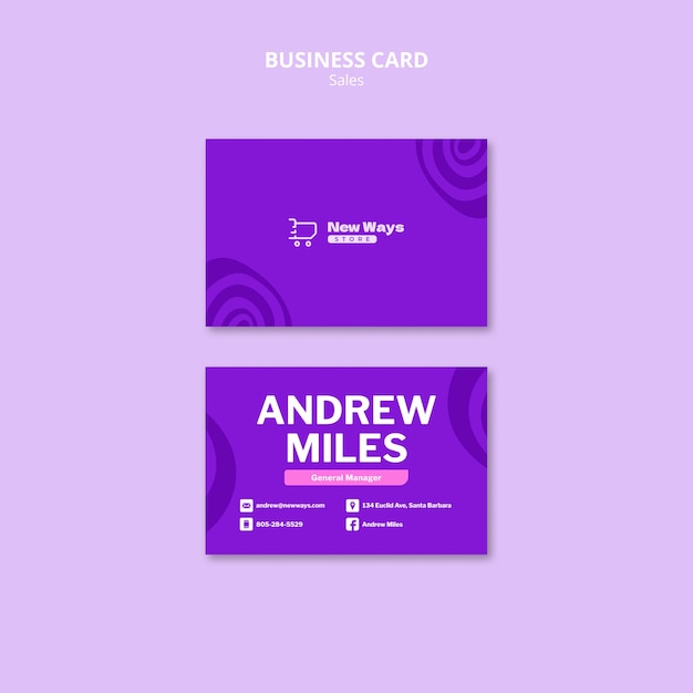 Free PSD sales discount business card template